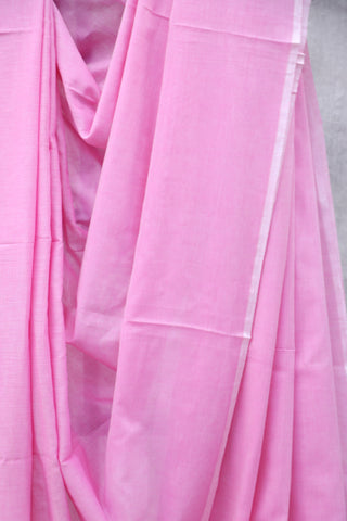 Baby Pink Mulmul Cotton Saree-SRBPMCS178