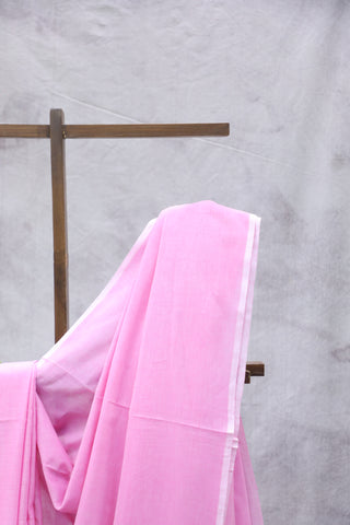 Baby Pink Mulmul Cotton Saree-SRBPMCS178