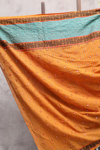 Orange Kanchi Cotton Kalamkaree Saree-SROKCKS241