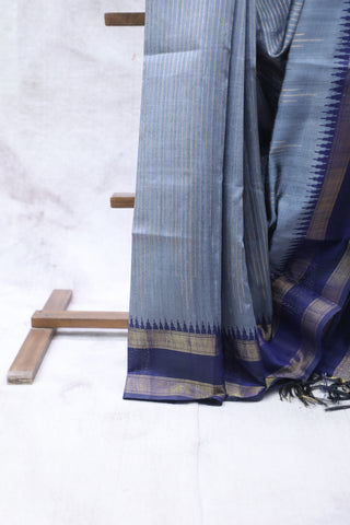 Grey Raw Silk Saree - SRGRSS626