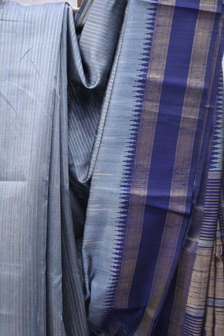 Grey Raw Silk Saree - SRGRSS626