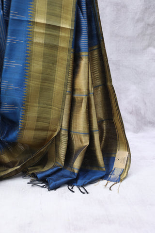 Teal Blue Raw Silk Saree - SRTBRSS627