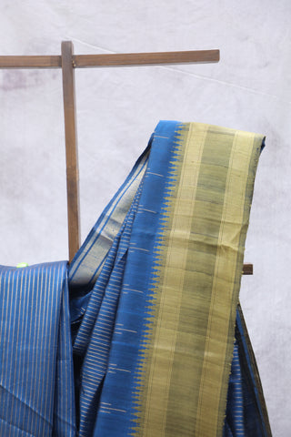 Teal Blue Raw Silk Saree - SRTBRSS627