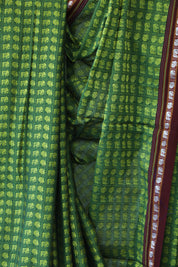 Green HathiMor Khun Saree With Border-SRGMKS26EX