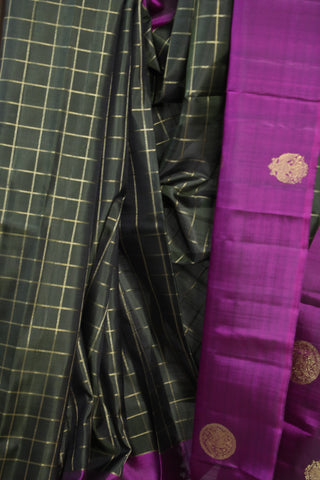 Black Kanjeevaram Silk Saree-SRBKSS503