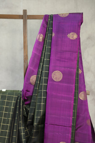 Black Kanjeevaram Silk Saree-SRBKSS503