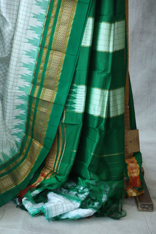 White Silk Ilkal Saree - SRWSIS119