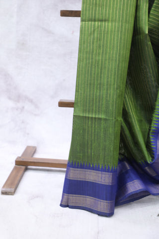 Green Raw Silk Saree - SRGRSS628