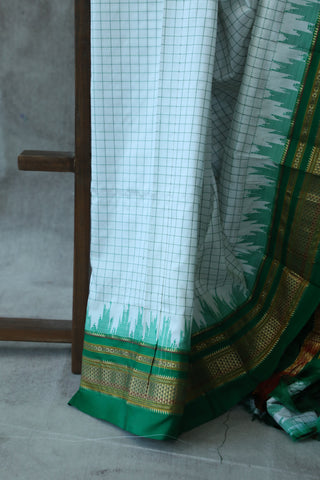 White Silk Ilkal Saree - SRWSIS119