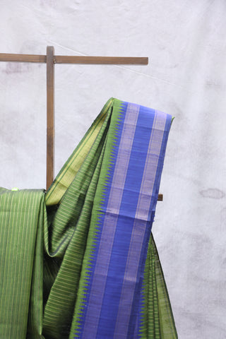 Green Raw Silk Saree - SRGRSS628