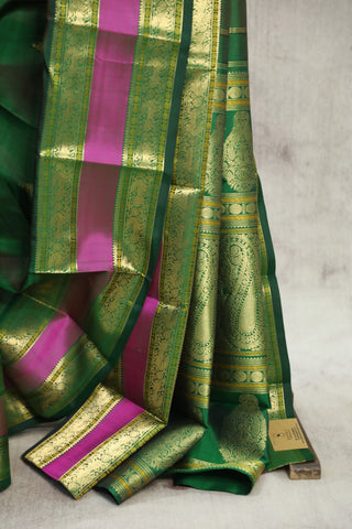 Dark Green Kanjeevaram Silk Saree - SRDKSS569