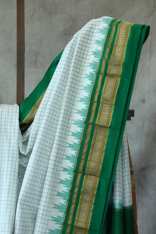 White Silk Ilkal Saree - SRWSIS119