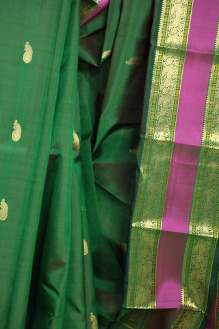 Dark Green Kanjeevaram Silk Saree - SRDKSS569