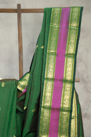 Dark Green Kanjeevaram Silk Saree - SRDKSS569