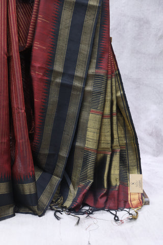 Maroon Raw Silk Saree - SRMRSS630