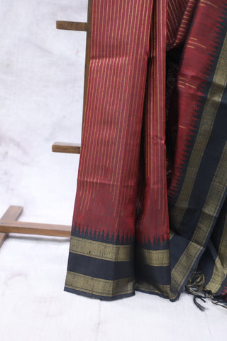 Maroon Raw Silk Saree - SRMRSS630