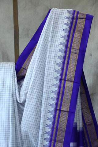 White Silk Ilkal Saree - SRWSIS120