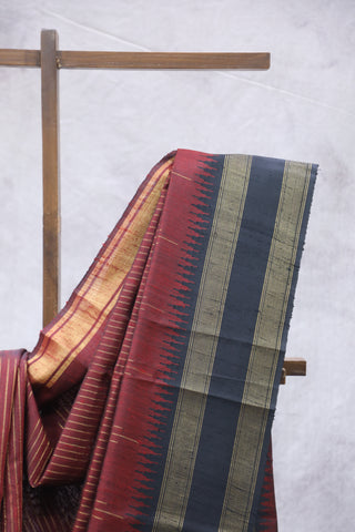 Maroon Raw Silk Saree - SRMRSS630