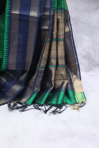 Green Raw Silk Saree - SRGRSS631