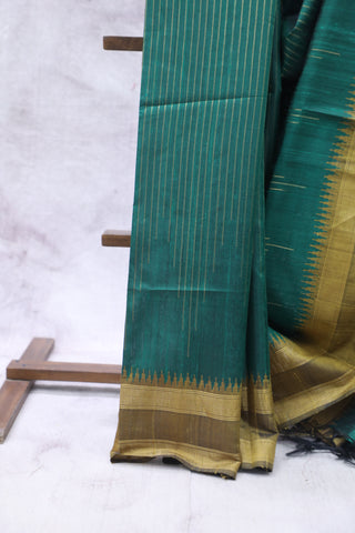 Green Raw Silk Saree - SRGRSS624