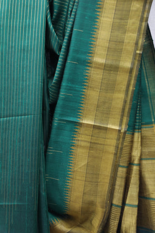 Green Raw Silk Saree - SRGRSS624