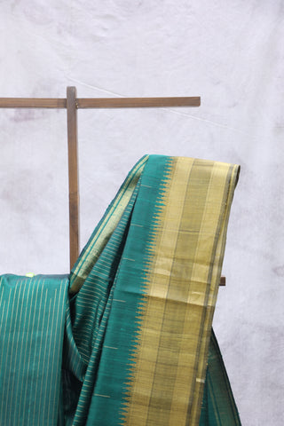 Green Raw Silk Saree - SRGRSS624