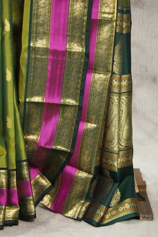 Olive Green Kanjeevaram Silk Saree - SROGKSS520