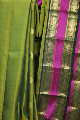 Olive Green Kanjeevaram Silk Saree - SROGKSS520