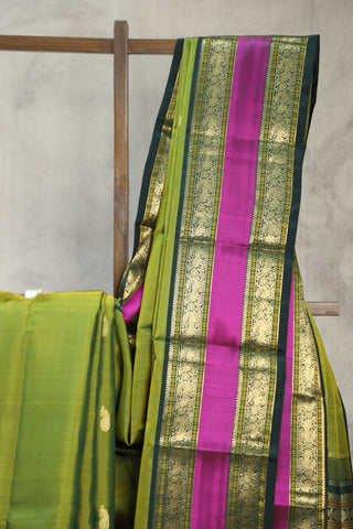 Olive Green Kanjeevaram Silk Saree - SROGKSS520