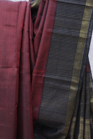 Wine Raw Silk Saree - SRWRSS642