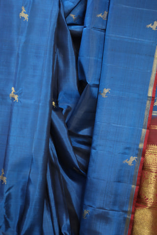 Peacock Blue Kanjeevaram Silk Saree - SRPBKSS553