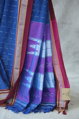 Blue Cotton Ilkal Saree -SRBCIS395