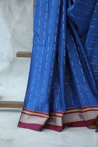 Blue Cotton Ilkal Saree -SRBCIS395