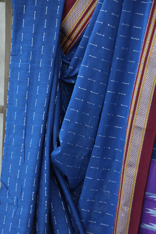 Blue Cotton Ilkal Saree -SRBCIS395