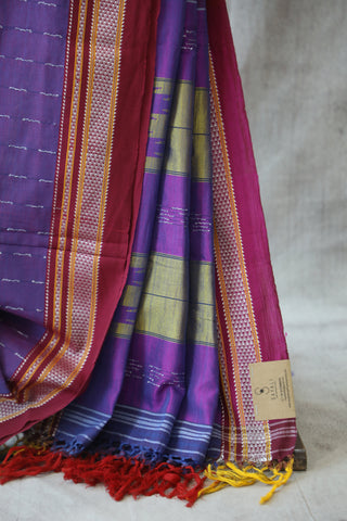 Purple Cotton Ilkal Saree -SRPCIS394