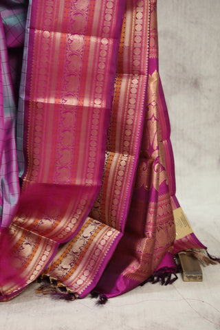 Two Tone Purple Kanjeevaram Silk Saree - SRTTPKKSS552