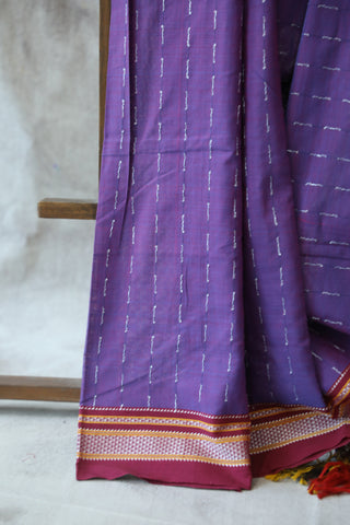 Purple Cotton Ilkal Saree -SRPCIS394