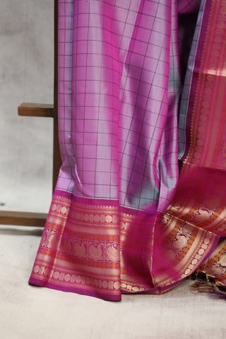 Two Tone Purple Kanjeevaram Silk Saree - SRTTPKKSS552