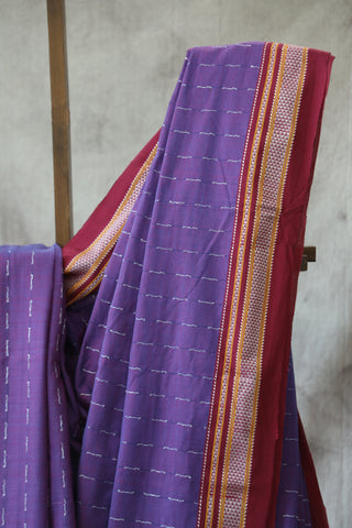 Purple Cotton Ilkal Saree -SRPCIS394