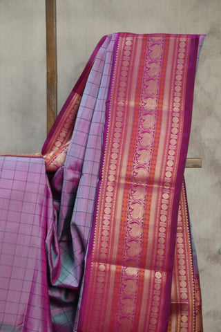 Two Tone Purple Kanjeevaram Silk Saree - SRTTPKKSS552