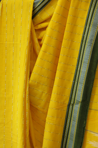 Yellow Cotton Ilkal Saree -SRYCIS393