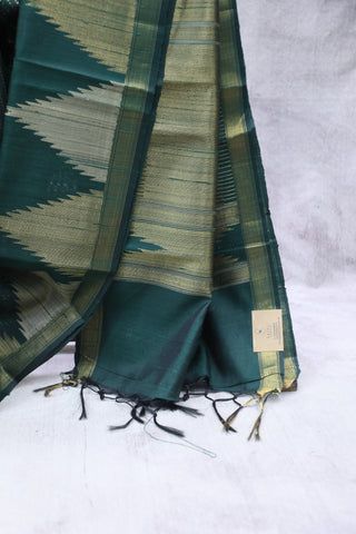 Dark Green Raw Silk Saree - SRDGRSS652