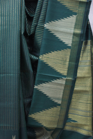 Dark Green Raw Silk Saree - SRDGRSS652