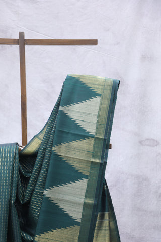 Dark Green Raw Silk Saree - SRDGRSS652