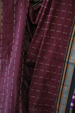 Maroon Cotton Ilkal Saree -SRMCIS391