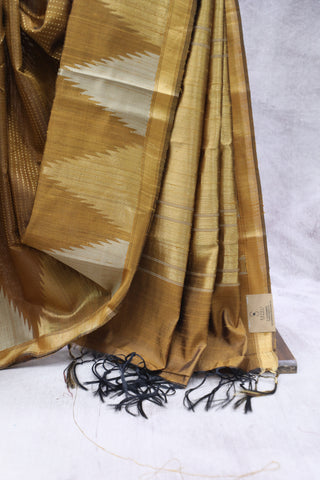 Mustard Yellow Raw Silk Saree - SRMYRSS654