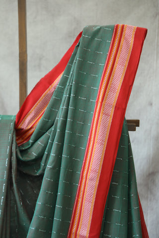 Green Cotton Ilkal Saree -SRGCIS390