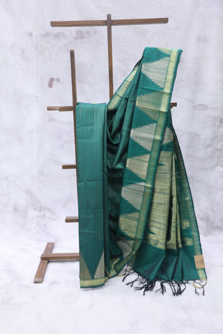 Green Raw Silk Saree - SRGRSS650