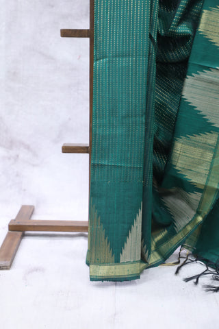 Green Raw Silk Saree - SRGRSS650