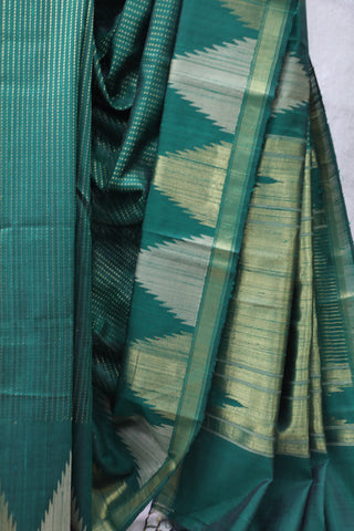 Green Raw Silk Saree - SRGRSS650